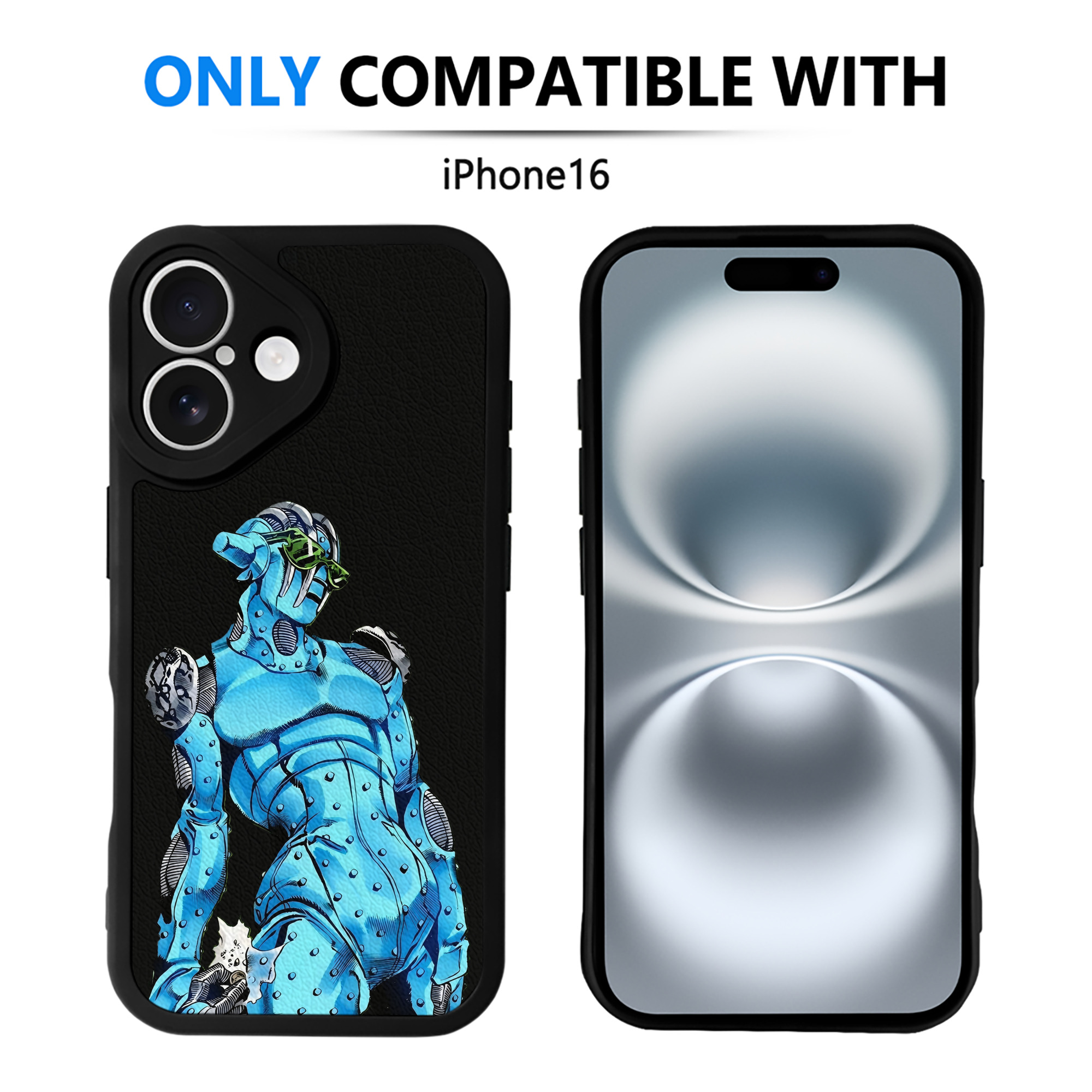（画像用） ジョジョの奇妙な冒険 JoJo's Bizarre Adventure 【iPhone 16シリーズ対応】シリコンスマホケース（レザー調） 材質：シリコン